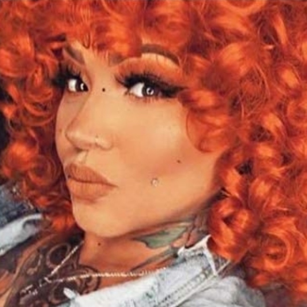 ORANGE Curly Full CAP Wig *NEW*